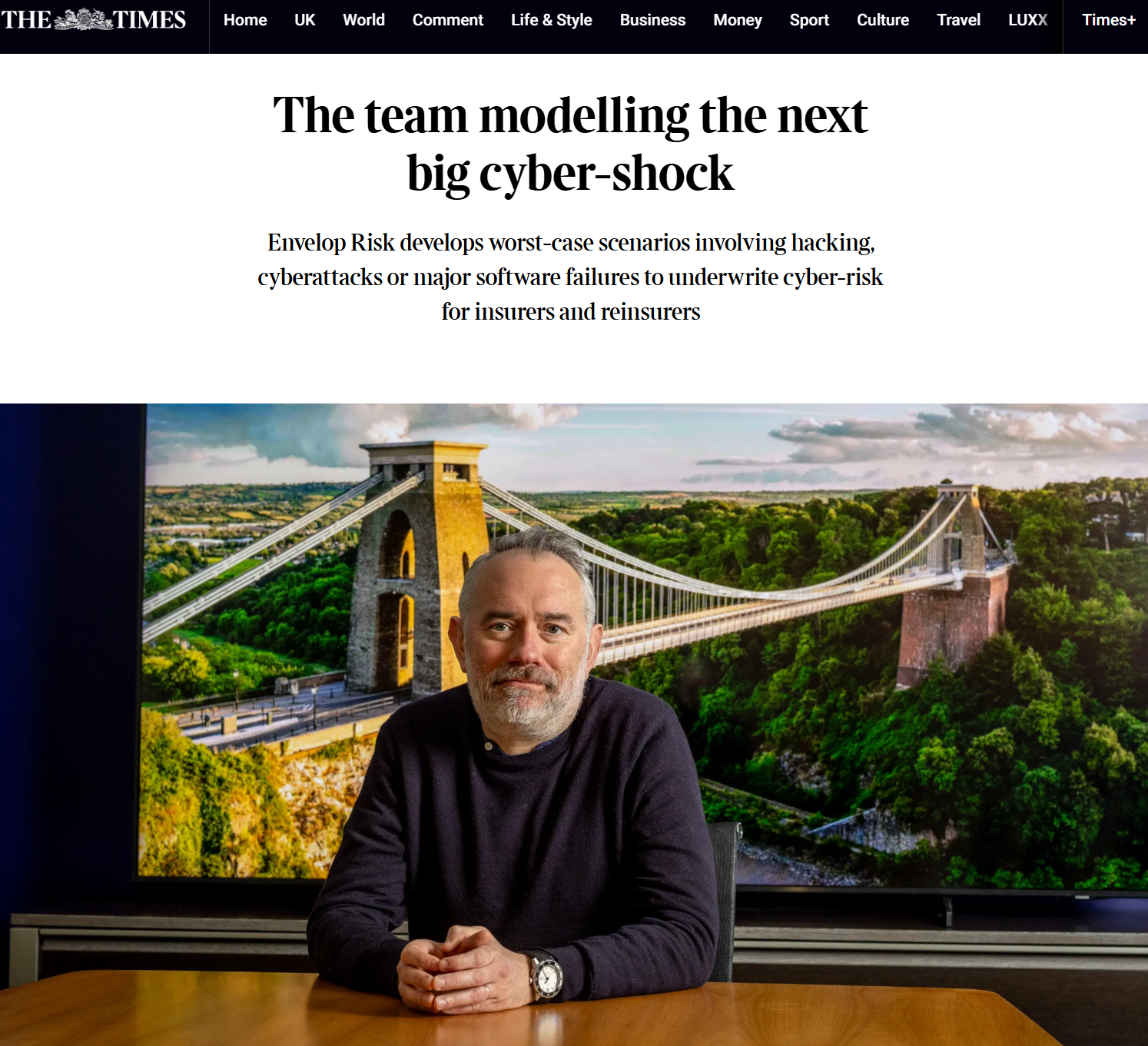 Screenshot of Bristol start-up modeling the next big cyber shock